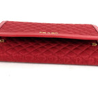 Prada Wallet Logo Quilted Nylon Red — view 5