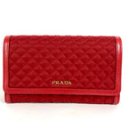 Prada Wallet Logo Quilted Nylon Red — view 2