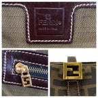Fendi Zucca Brown Gold Canvas Leather Tote Shoulder Bag — view 3