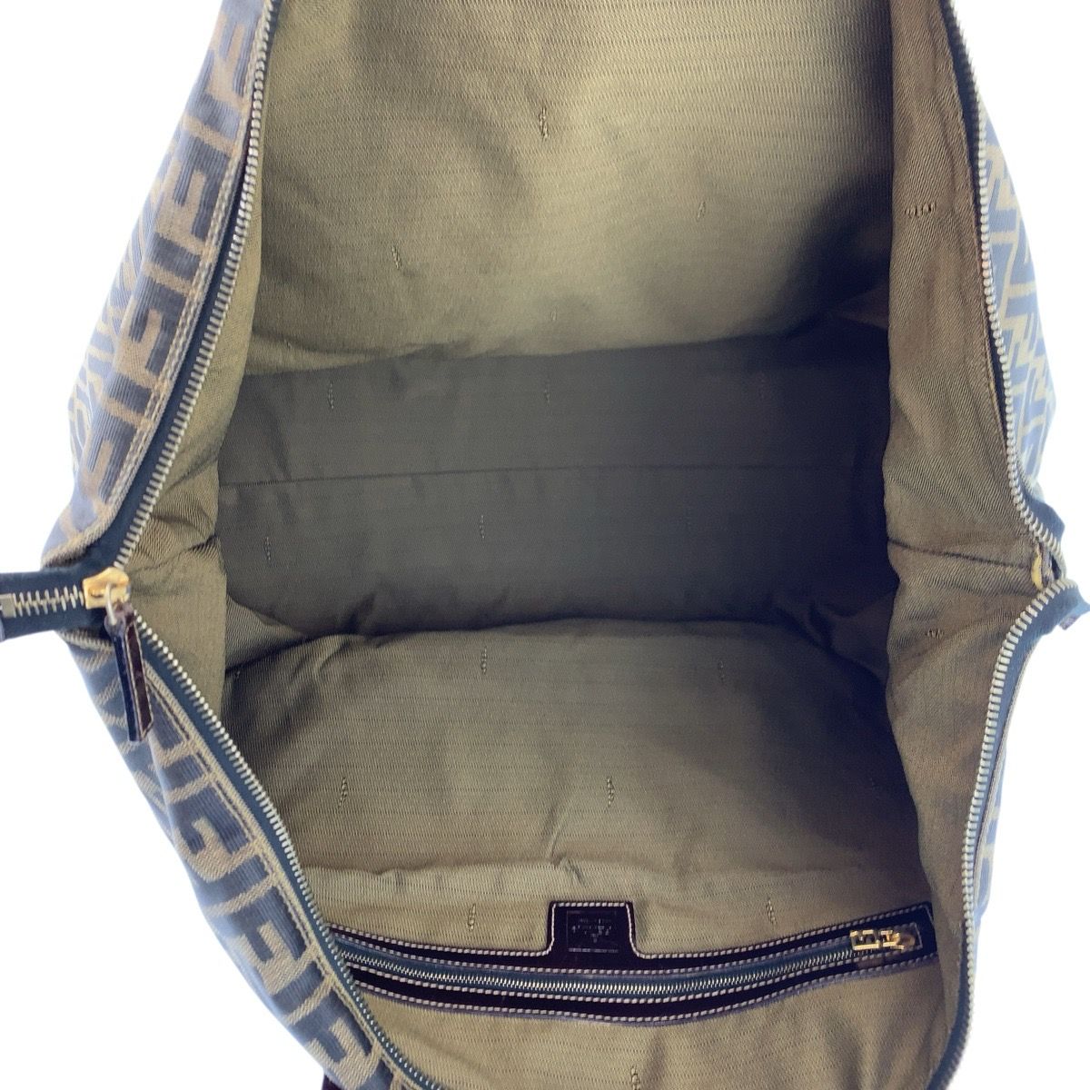 Fendi Zucca Brown Gold Canvas Leather Tote Shoulder Bag — view 8