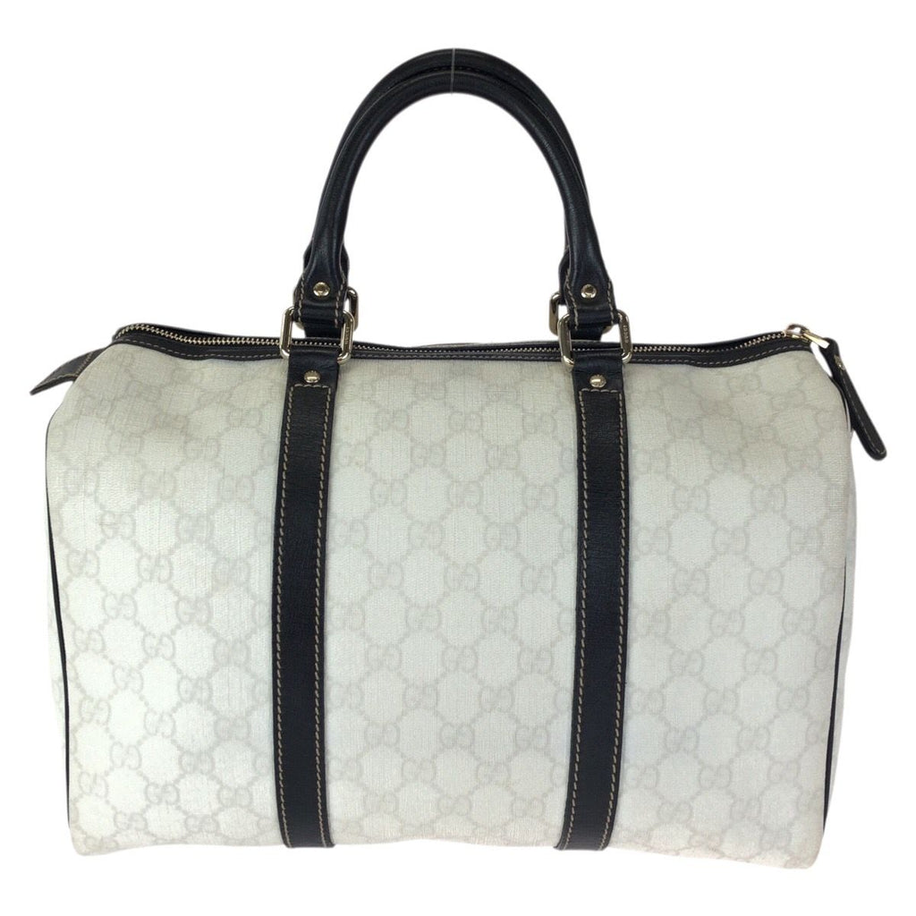 Gucci White Black Gold GG Supreme Canvas Leather Mini Boston Bag — view 2