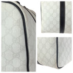 Gucci White Black Gold GG Supreme Canvas Leather Mini Boston Bag — view 5