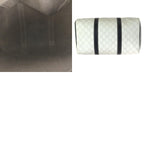 Gucci White Black Gold GG Supreme Canvas Leather Mini Boston Bag — view 9