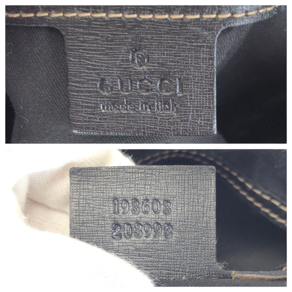 Gucci White Black Gold GG Supreme Canvas Leather Mini Boston Bag — view 4