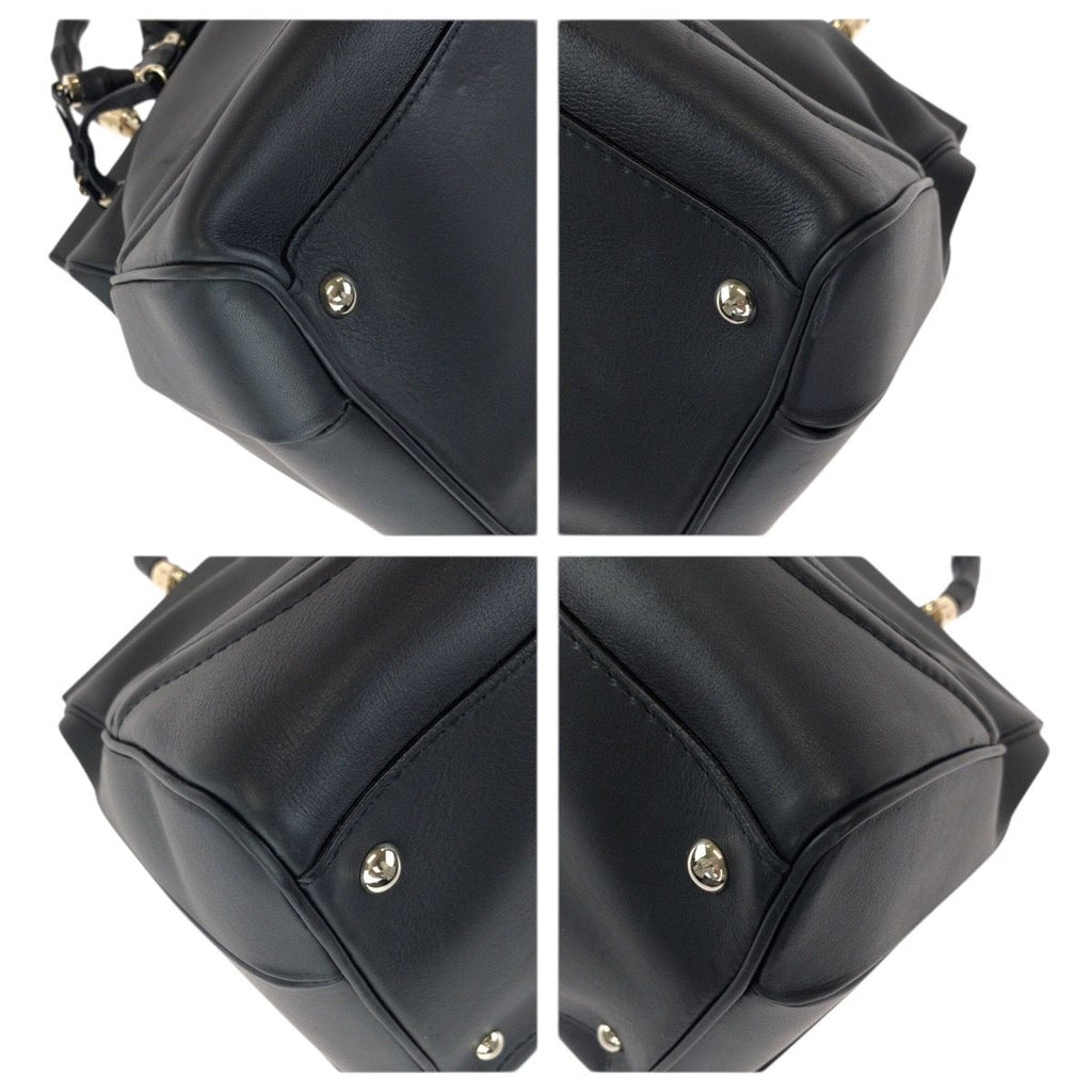 Gucci Bamb Double Tassel Black Gold Leather Handbag — view 3