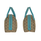 Gucci Beige Light Blue GG Canvas Leather Handbag Pouch Vanity — view 8