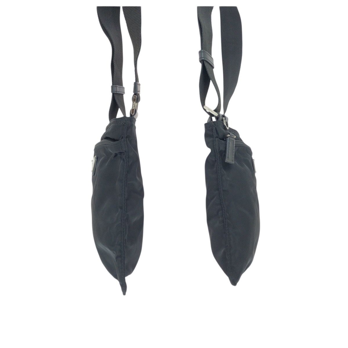 Prada Tessuto Black Silver Nylon Shoulder Bag — view 8