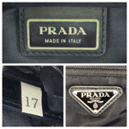 Prada Tessuto Black Silver Nylon Shoulder Bag — view 4
