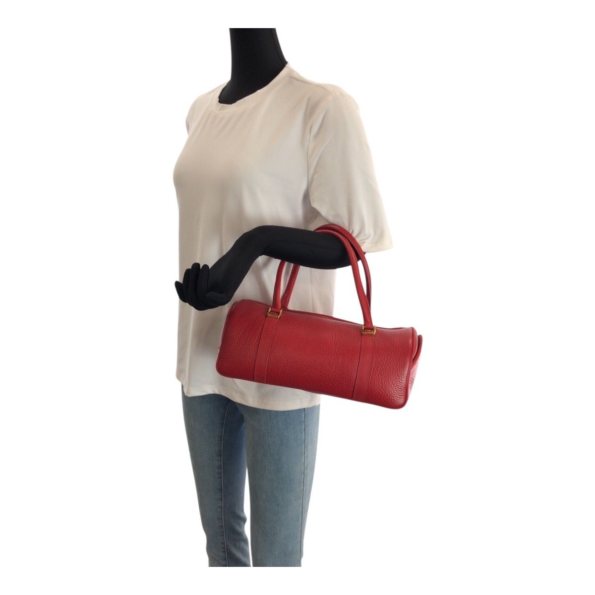 Gucci Vintage Interlocking Red Gold Leather 000 58 Mini Boston Bag — view 7