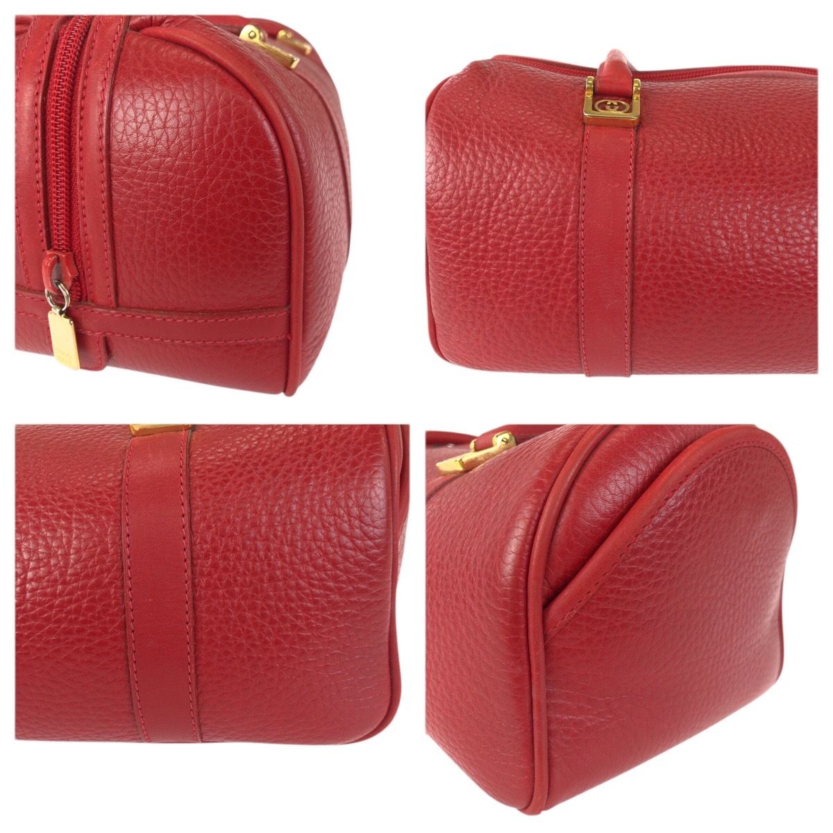 Gucci Vintage Interlocking Red Gold Leather 000 58 Mini Boston Bag — view 5