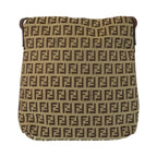 Fendi Zucchino Brown Gold Canvas Leather Shoulder Bag Pochette — view 2