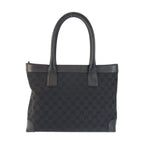 Gucci Black Silver GG Canvas Leather Tote — view 2