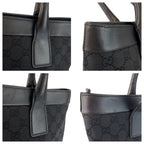 Gucci Black Silver GG Canvas Leather Tote — view 5