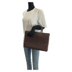 Gucci Bamboo 2-Way Brown Gunmetal Leather 002 Tote Shoulder Bag — view 6