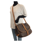 Louis Vuitton Monogram Saumur 35 Brown Gold Leather Shoulder Bag — view 7