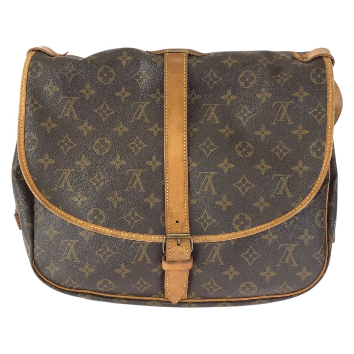 Louis Vuitton Monogram Saumur 35 Brown Gold Leather Shoulder Bag — view 2