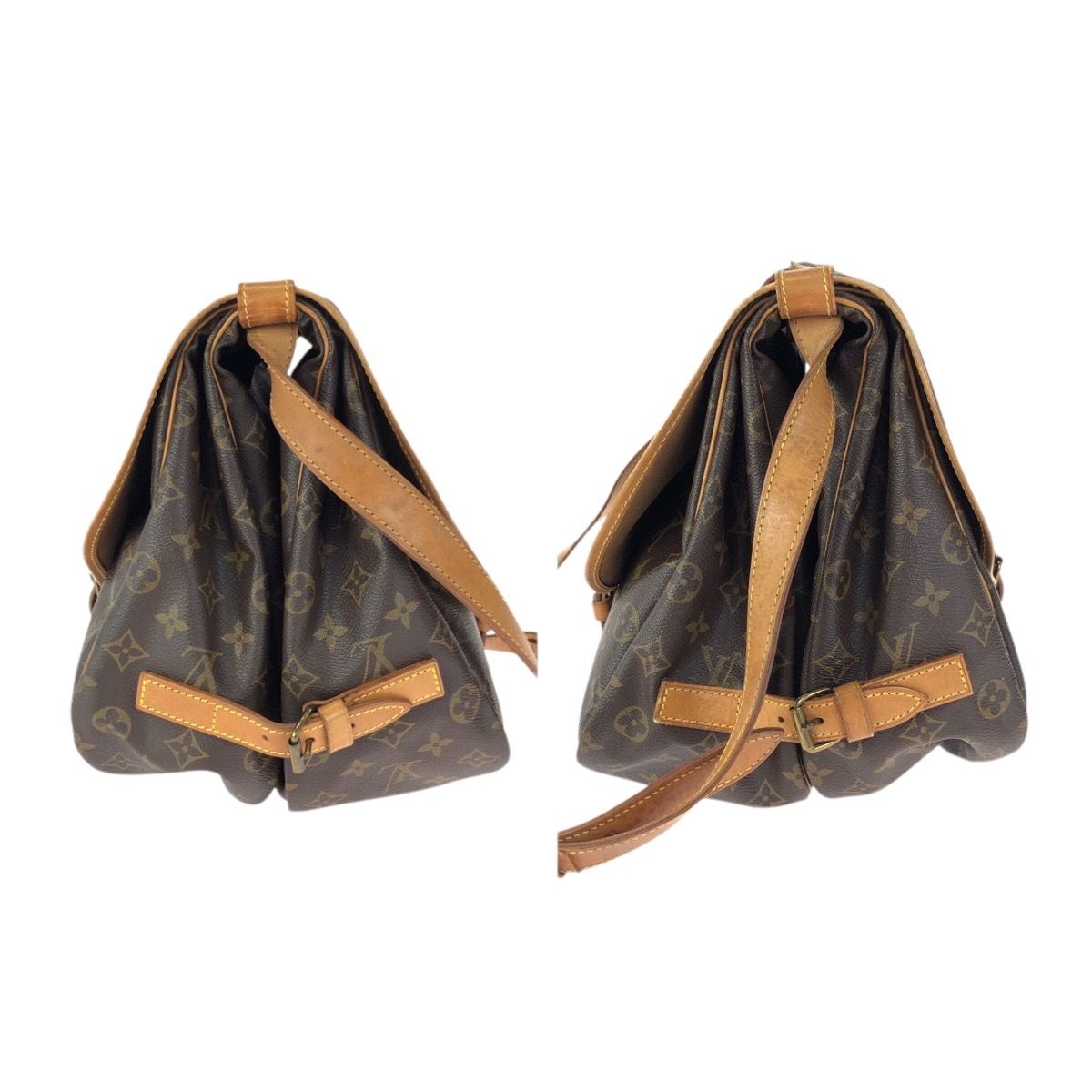 Louis Vuitton Monogram Saumur 35 Brown Gold Leather Shoulder Bag — view 8