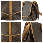Louis Vuitton Monogram Saumur 35 Brown Gold Leather Shoulder Bag — view 5