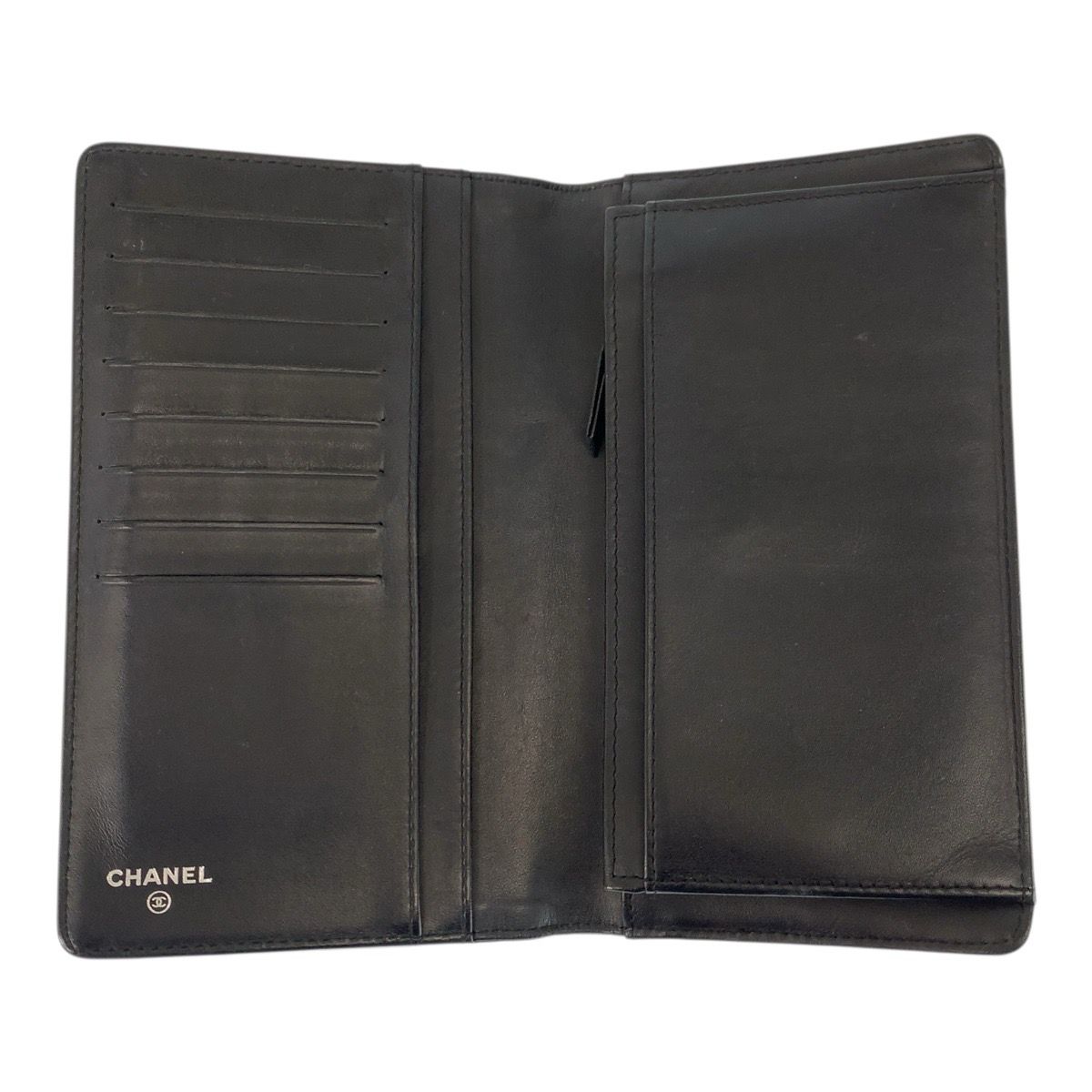 Chanel CC Logo Black Leather Wallet — view 4