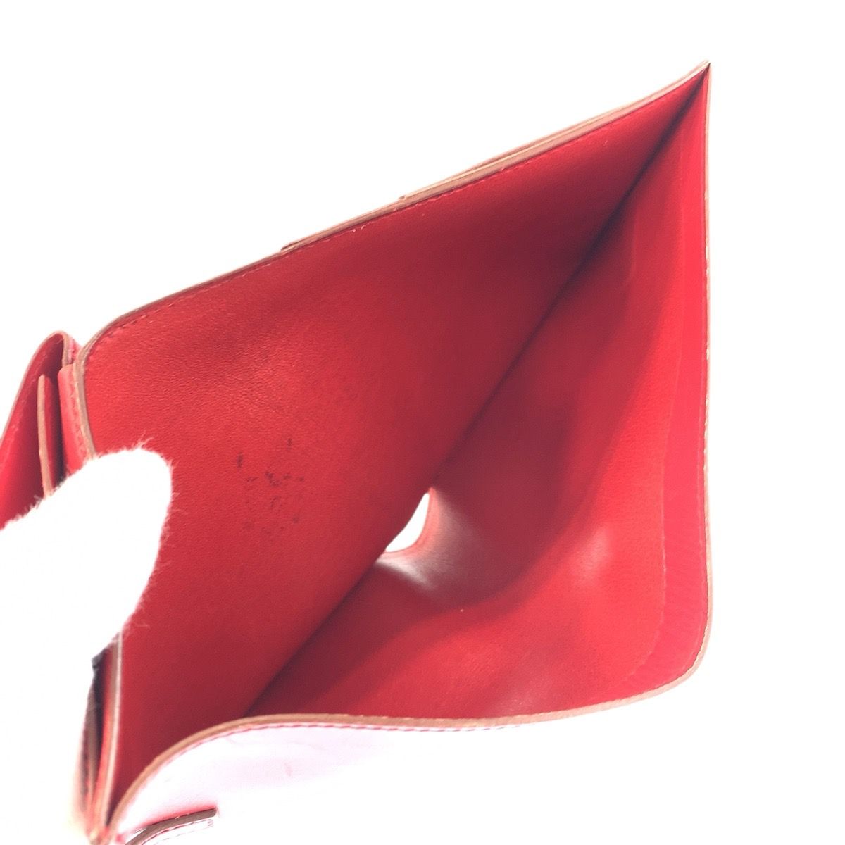 Hermes Saumur Red Gold Leather Compact Wallet — view 8