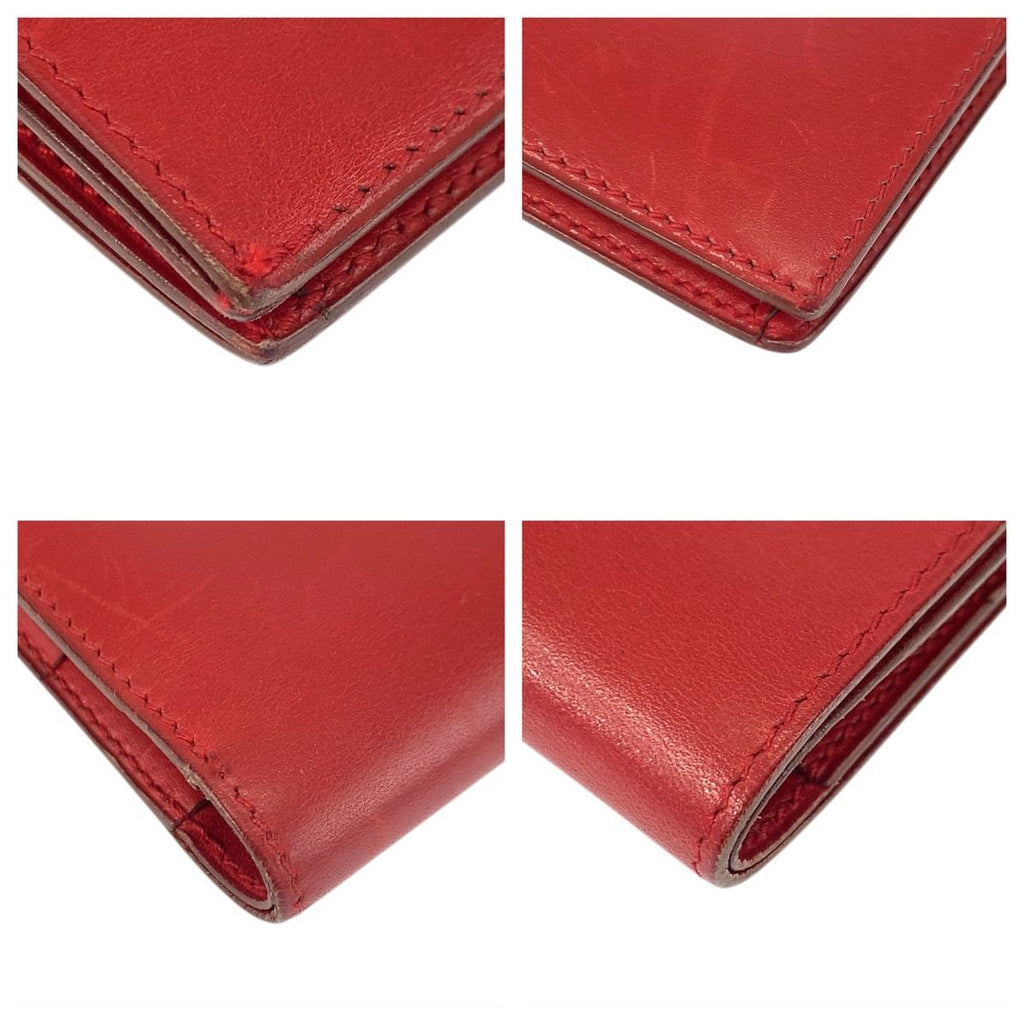 Hermes Saumur Red Gold Leather Compact Wallet — view 4