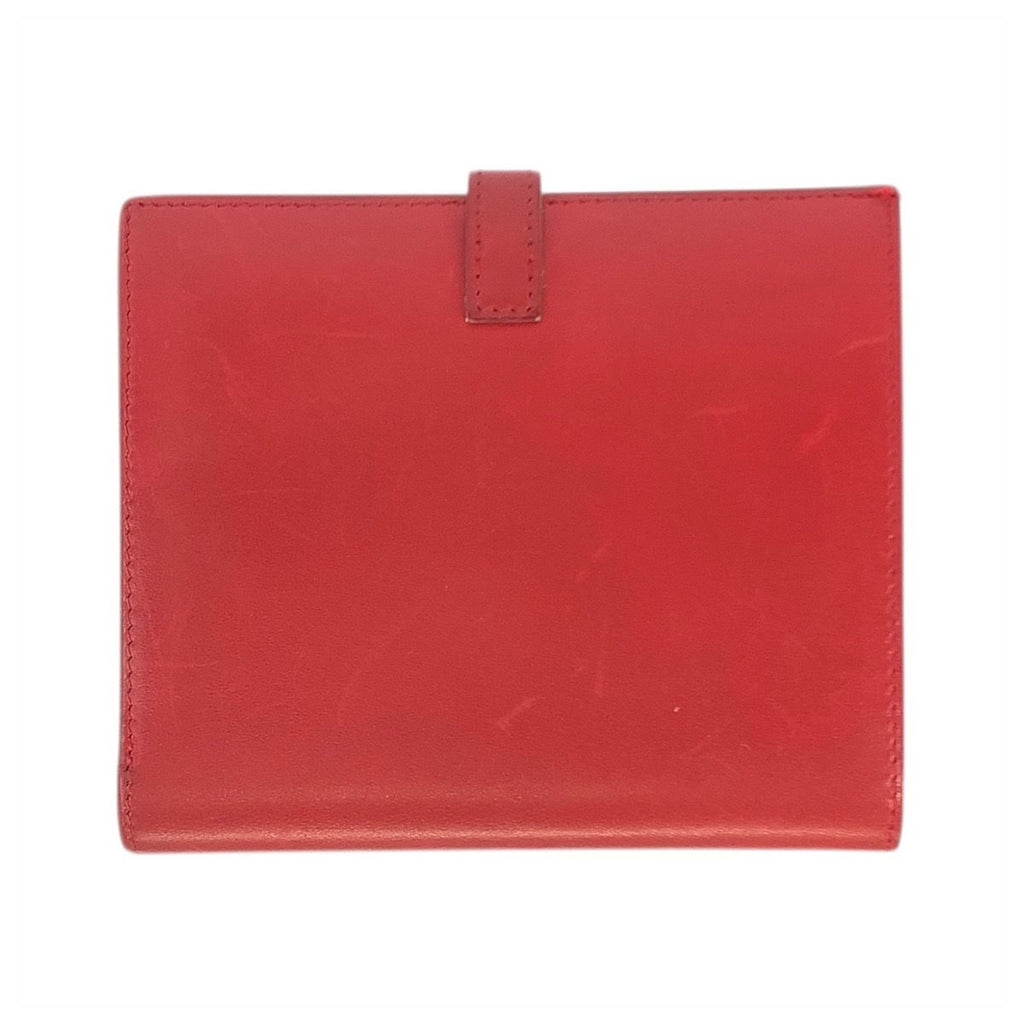 Hermes Saumur Red Gold Leather Compact Wallet — view 2