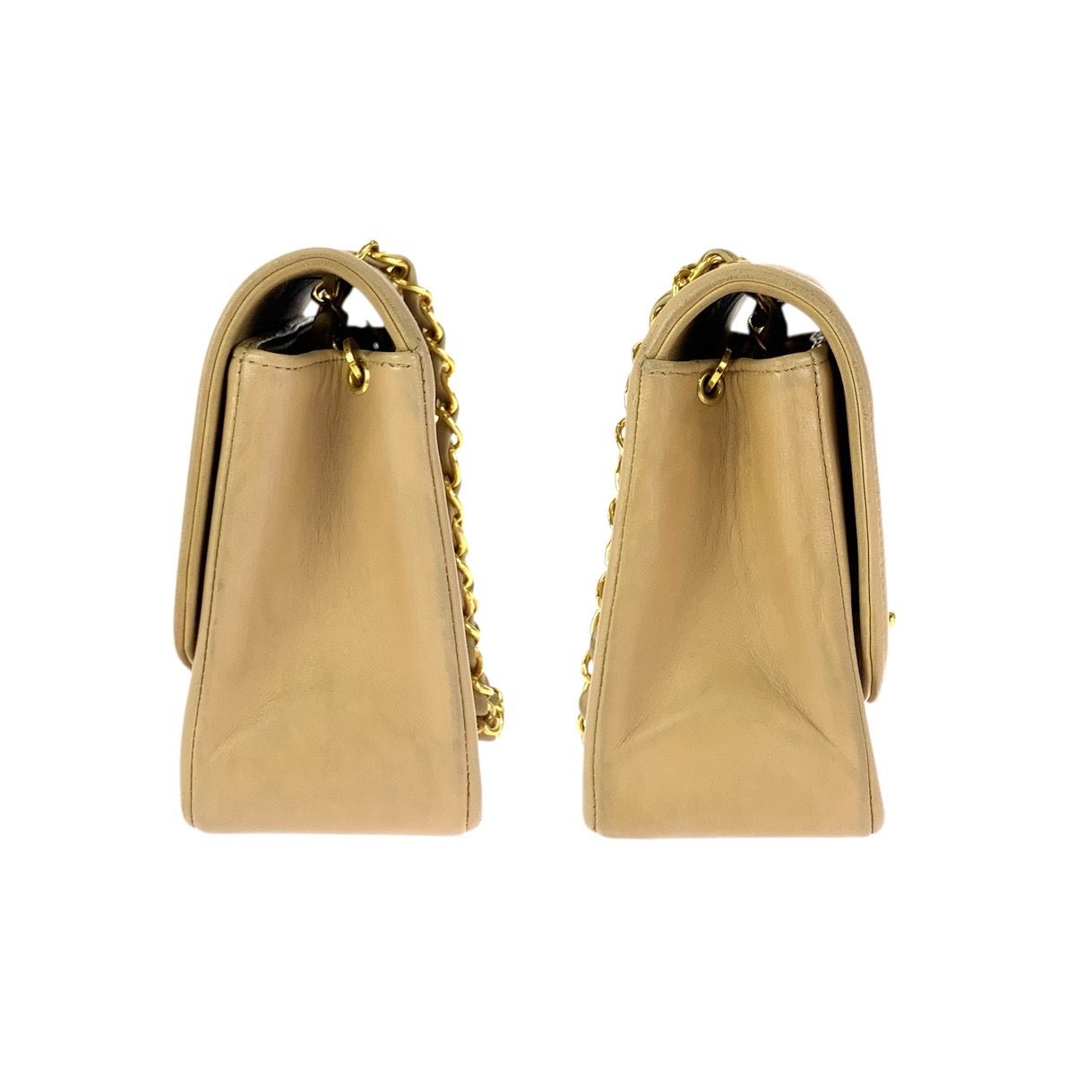 Chanel Vintage Diana Quilted Beige Gold Lambskin Chain Shoulder Bag — view 8