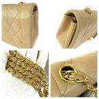 Chanel Vintage Diana Quilted Beige Gold Lambskin Chain Shoulder Bag — view 6