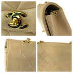 Chanel Vintage Diana Quilted Beige Gold Lambskin Chain Shoulder Bag — view 5