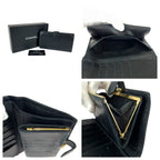 Chanel Vintage CC Logo Purse Black Gold Leather Wallet — view 8
