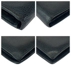 Chanel Vintage CC Logo Purse Black Gold Leather Wallet — view 4