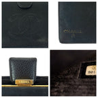 Chanel Vintage CC Logo Purse Black Gold Leather Wallet — view 5