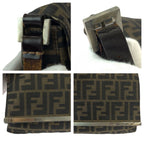 Fendi Vintage Zucca Brown Silver Canvas Leather Shoulder Bag — view 5