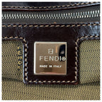 Fendi Vintage Zucca Brown Silver Canvas Leather Shoulder Bag — view 4