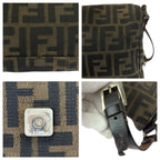 Fendi Vintage Zucca Brown Silver Canvas Leather Shoulder Bag — view 6