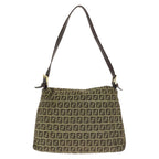 Fendi Vintage Zucchino Mamma Bucket Brown Canvas Leather Shoulder Bag — view 2