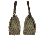 Fendi Vintage Zucchino Mamma Bucket Brown Canvas Leather Shoulder Bag — view 8