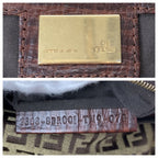 Fendi Vintage Zucchino Mamma Bucket Brown Canvas Leather Shoulder Bag — view 4