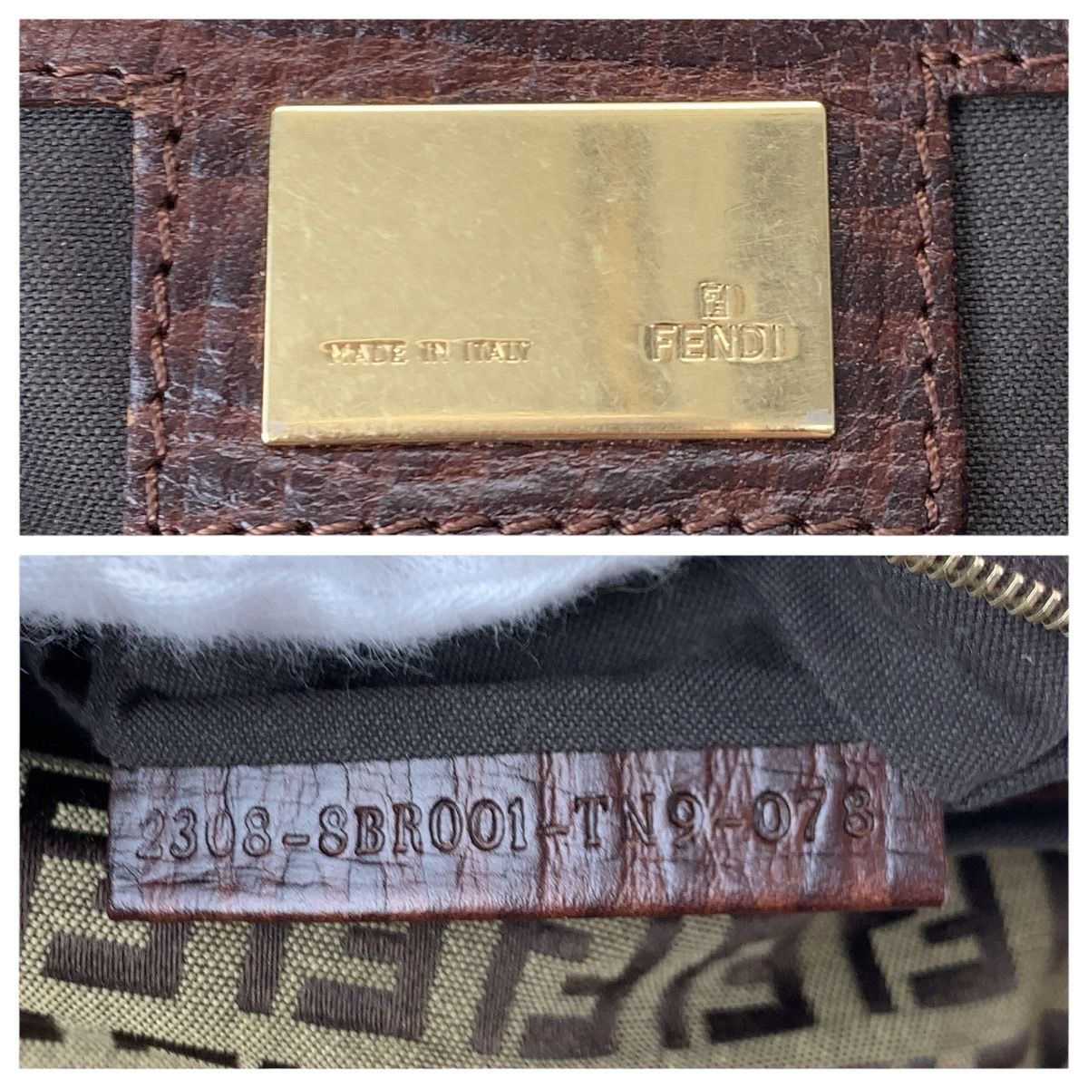 Fendi Vintage Zucchino Mamma Bucket Brown Canvas Leather Shoulder Bag — view 4