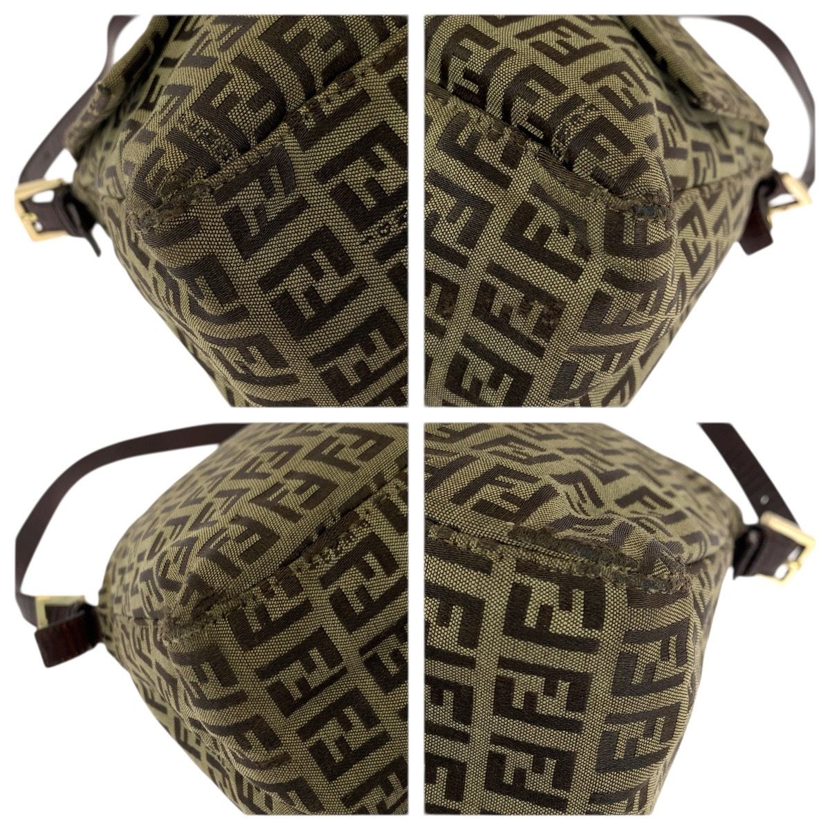 Fendi Vintage Zucchino Mamma Bucket Brown Canvas Leather Shoulder Bag — view 3