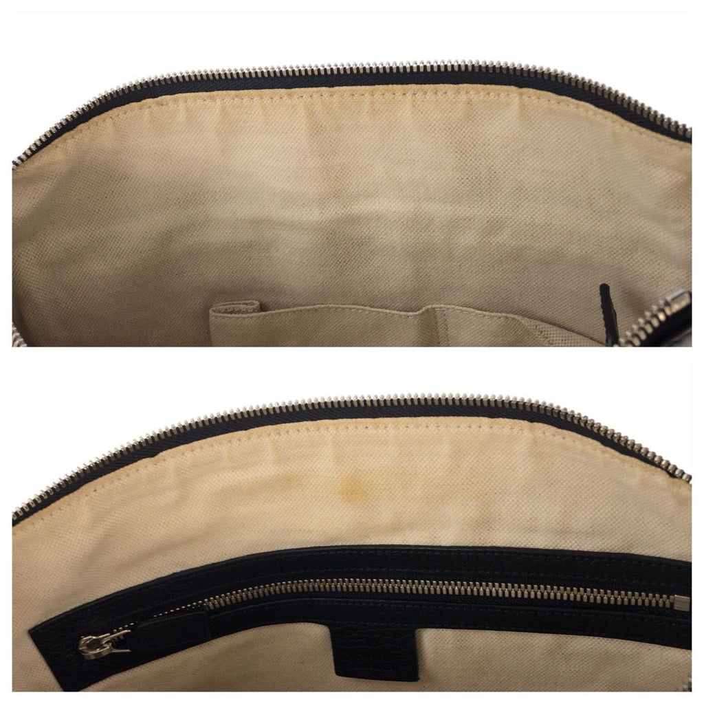 Gucci Interlocking Black Silver Leather Shoulder Bag — view 5