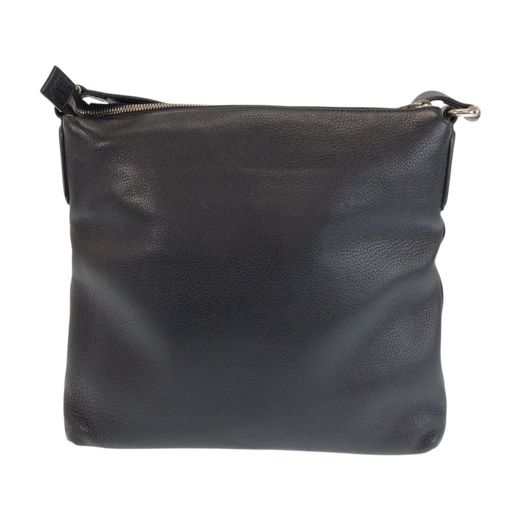 Gucci Interlocking Black Silver Leather Shoulder Bag — view 2
