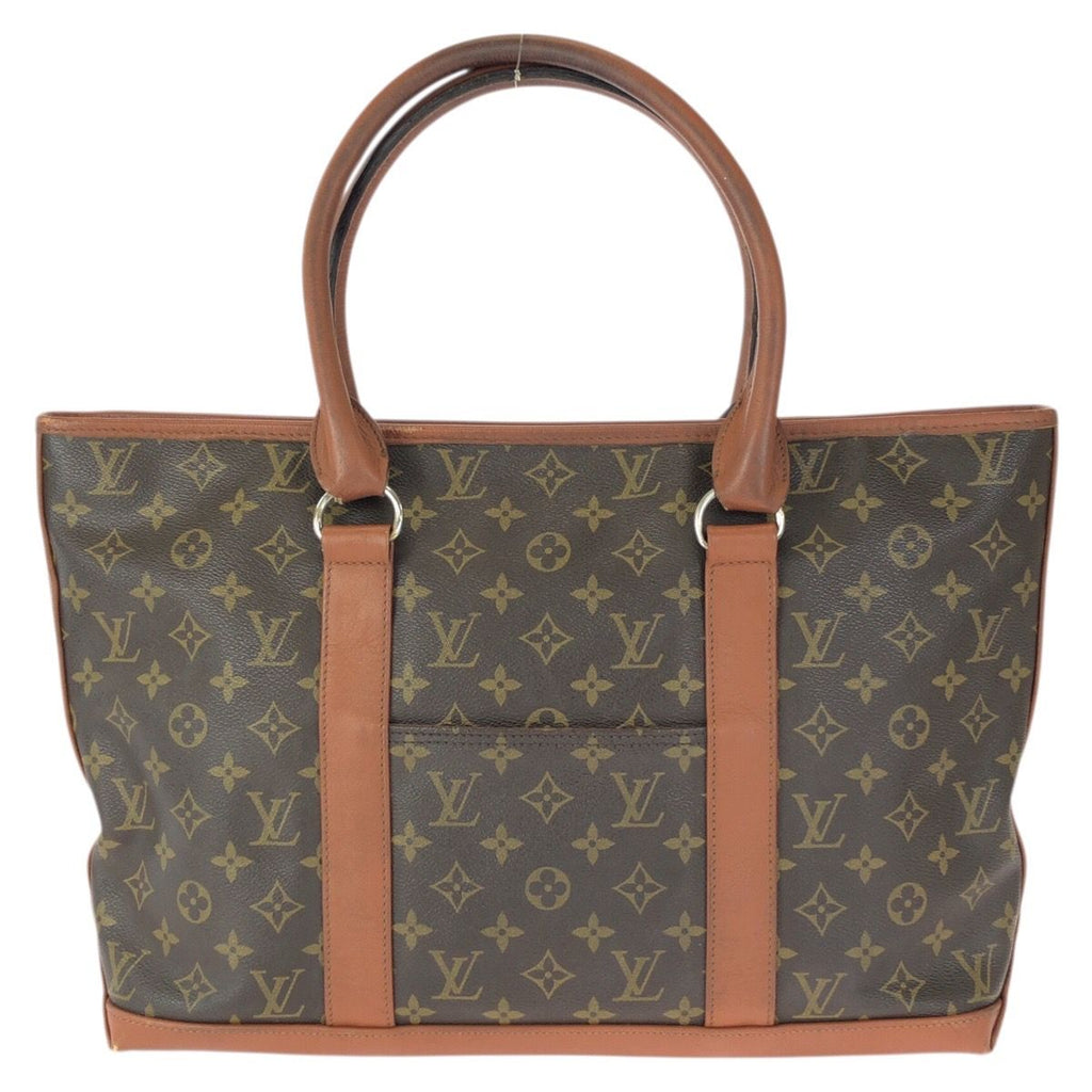 Louis Vuitton Monogram Sac Weekend Brown Gold Leather Tote — view 2