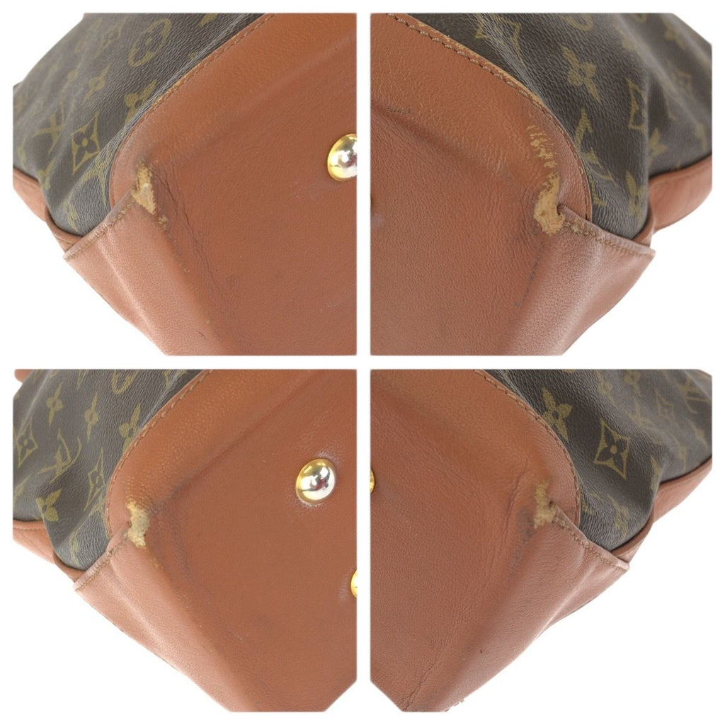 Louis Vuitton Monogram Sac Weekend Brown Gold Leather Tote — view 3
