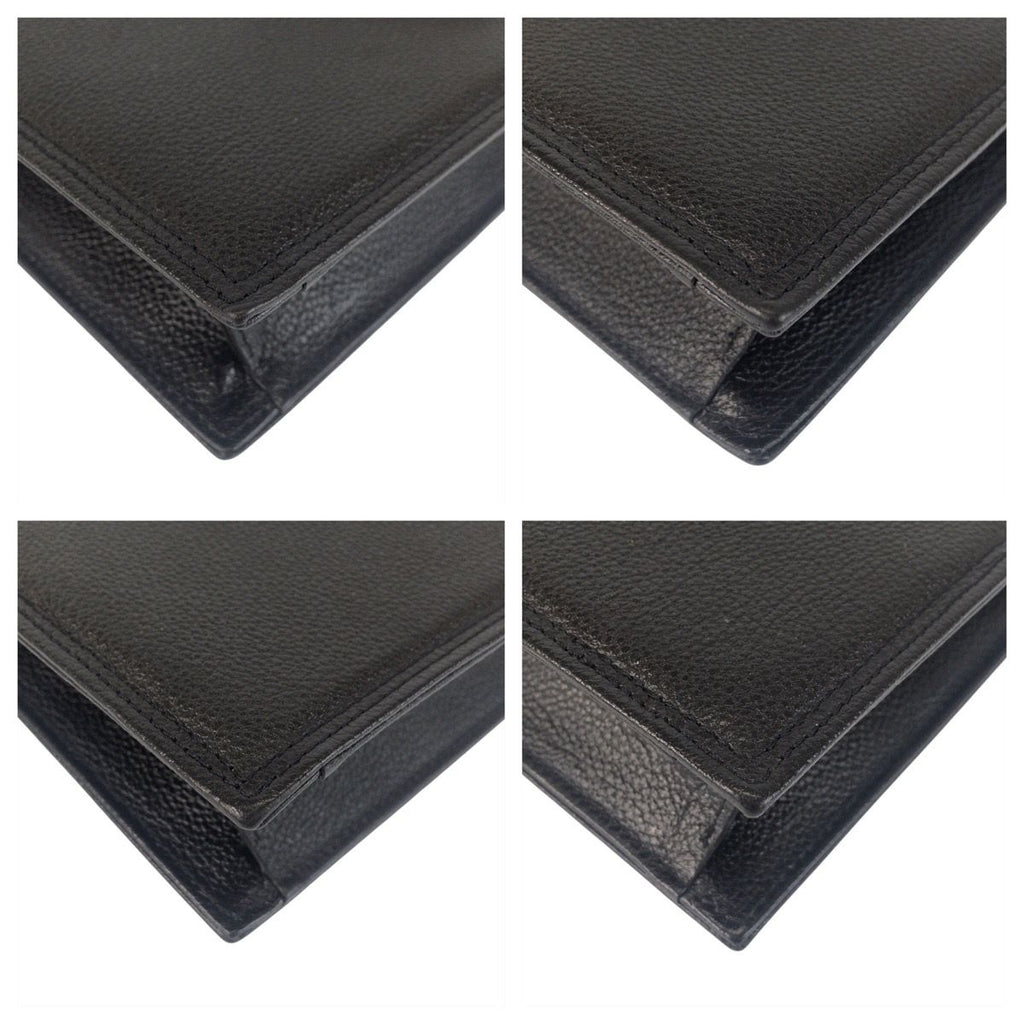 Saint Laurent Yves Vintage YSL Black Leather Clutch — view 3