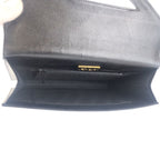 Saint Laurent Yves Vintage YSL Black Leather Clutch — view 7