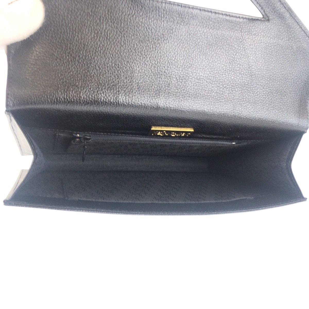 Saint Laurent Yves Vintage YSL Black Leather Clutch — view 7