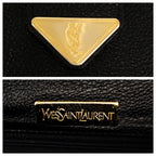 Saint Laurent Yves Vintage YSL Black Leather Clutch — view 4