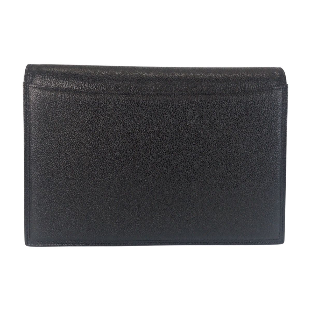 Saint Laurent Yves Vintage YSL Black Leather Clutch — view 2