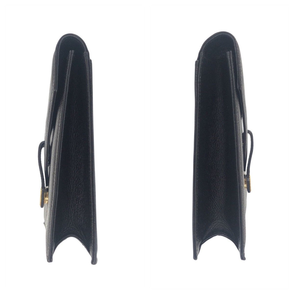 Saint Laurent Yves Vintage YSL Black Leather Clutch — view 6